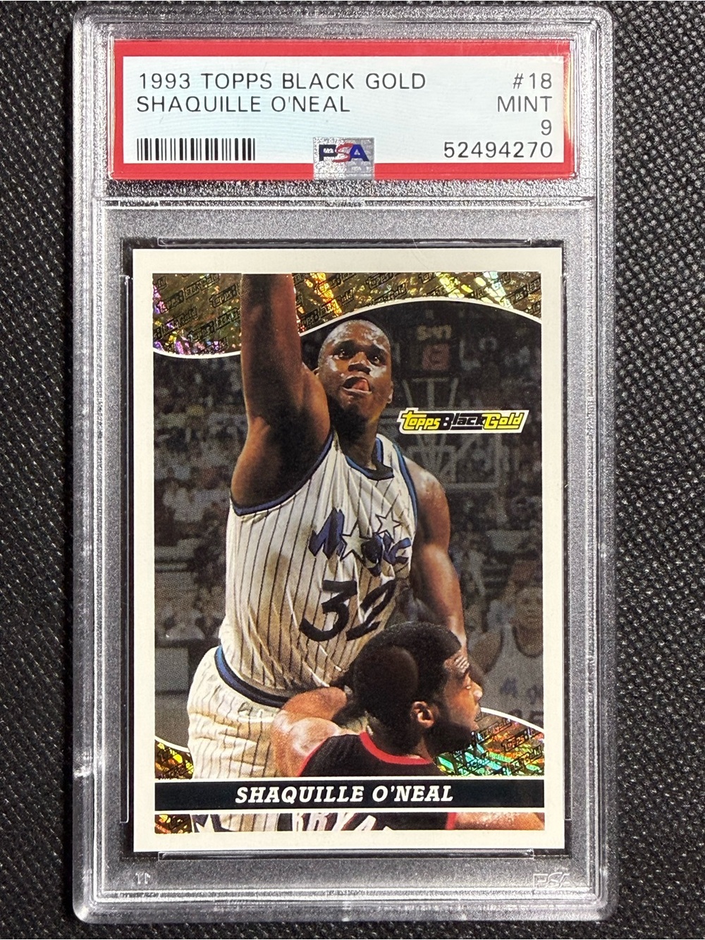 1993 Topps Black Gold #18 Shaquille O'Neal Magic HOF PSA 9 MINT